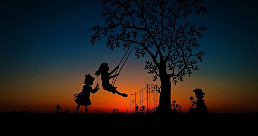 people playing swing in dashain